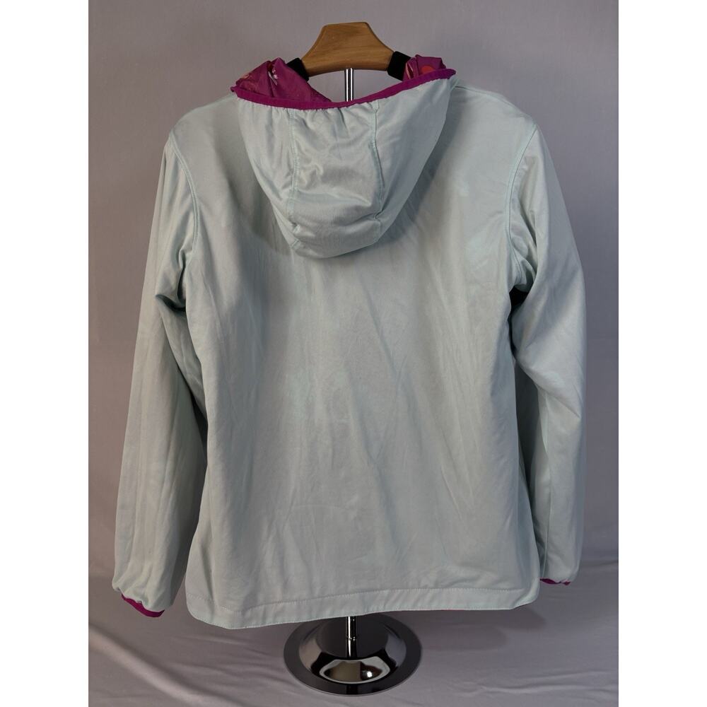 Columbia Girls Purple Floral Hooded Windbreaker Jacket Full Zip Size L 14/16 - Picture 8 of 13